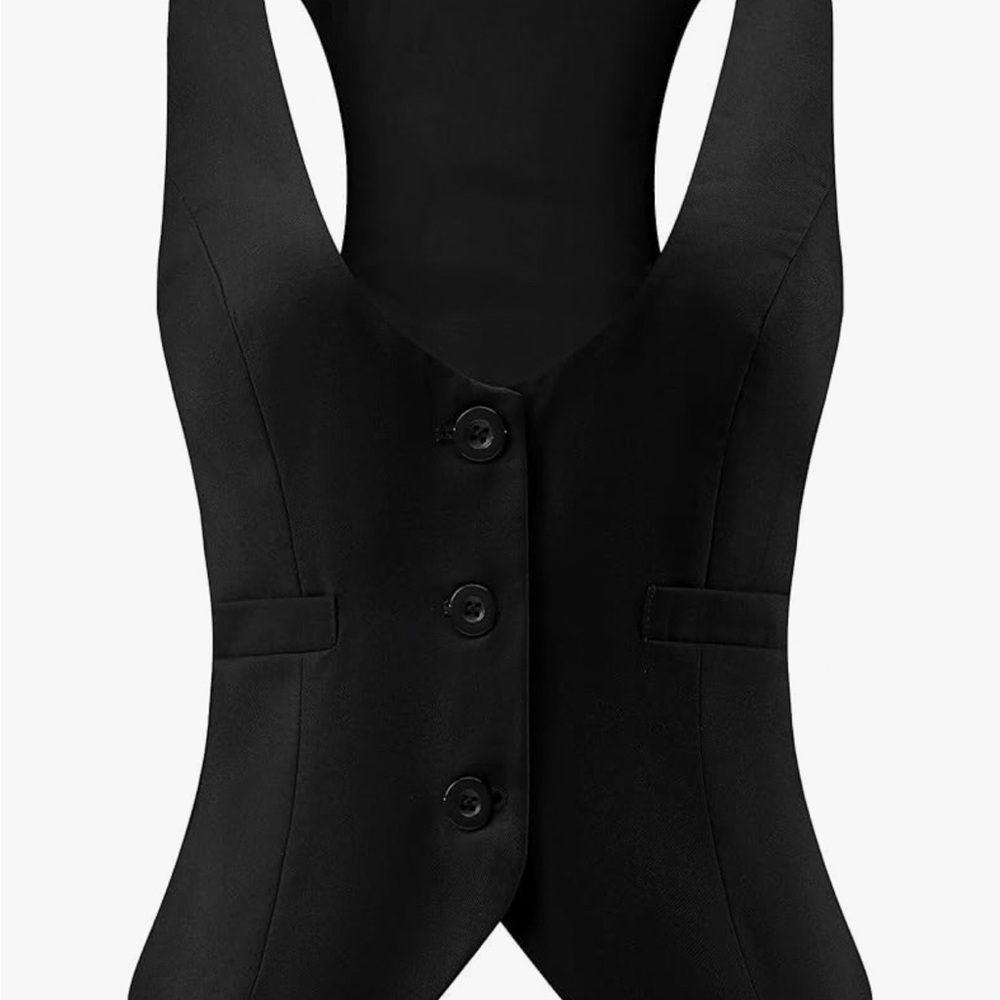 Stylish Black Button-Up Vest
